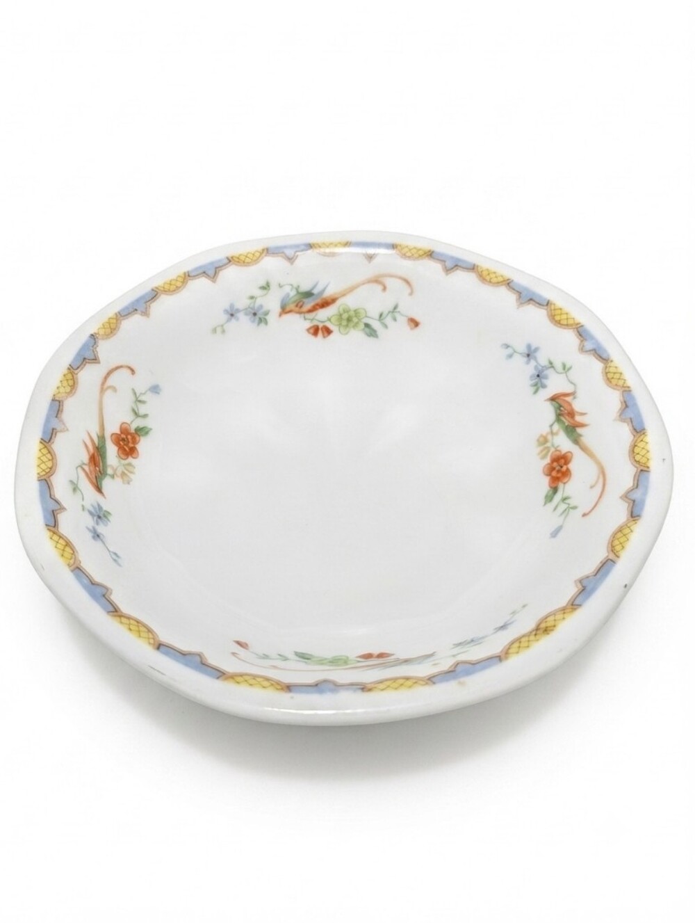 1920s–1940s Bird & Floral 7.5" Coupe Soup Bowl (MZ Altrohlau Czechoslovakia) CZ